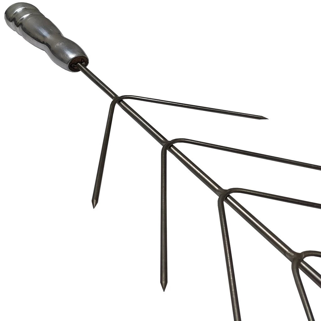 Espeto para Coraçãozinho e Aperitivos Inox 304 | 10 Pontas com Cabo Térmico | 63cm de comprimento