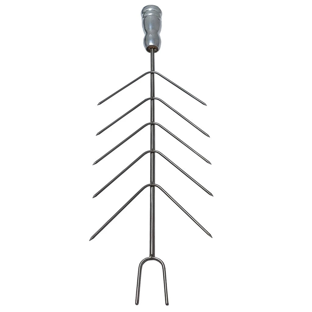 Espeto para Coraçãozinho e Aperitivos Inox 304 | 10 Pontas com Cabo Térmico | 63cm de comprimento