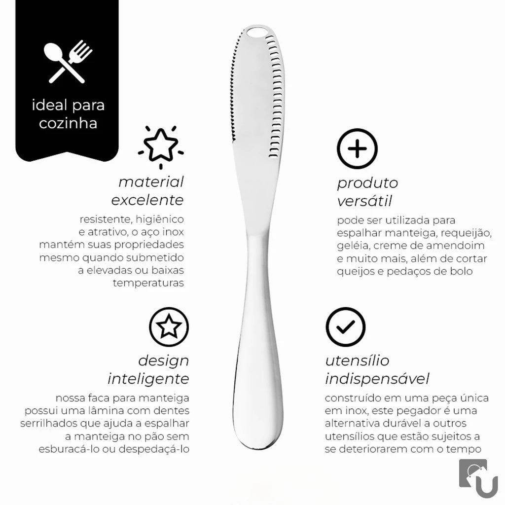 Faca Manteiga 3 em 1 InoxTrio| O Utensílio Completo para o Seu Café da Manhã