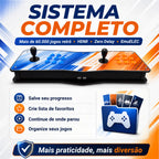 Fliperama Portátil 2 Players | Arcade Retrô com +60.000 Jogos Clássicos | HDMI | Zero Delay | Plug & Play