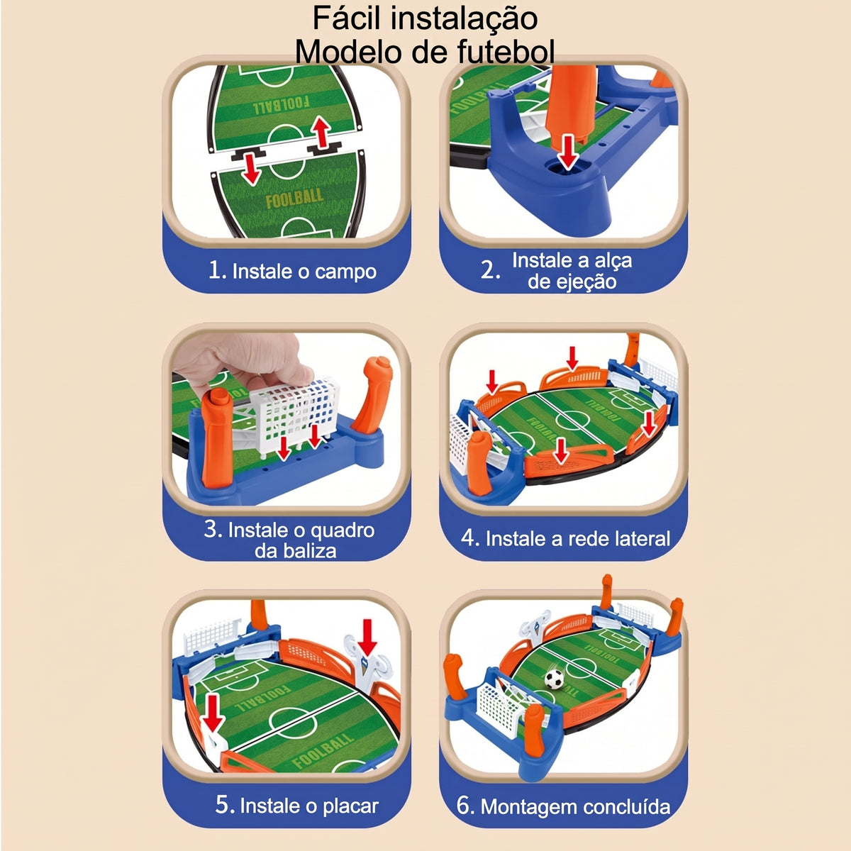 Mini Futebol de Mesa Familiar | Brinquedo Interativo com 4 Bolinhas