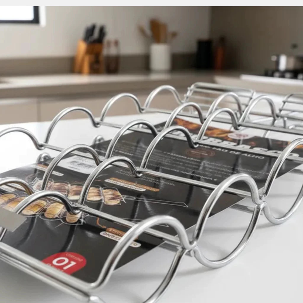 Grelha Churrasco EasyFlip | Pão de Alho Crocante e Sem Quedas