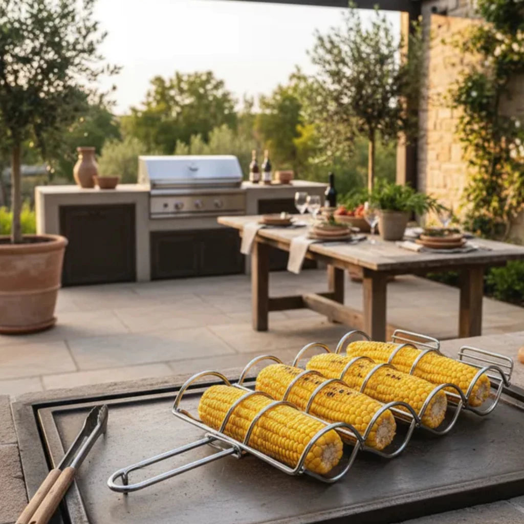 Grelha Churrasco EasyFlip | Pão de Alho Crocante e Sem Quedas