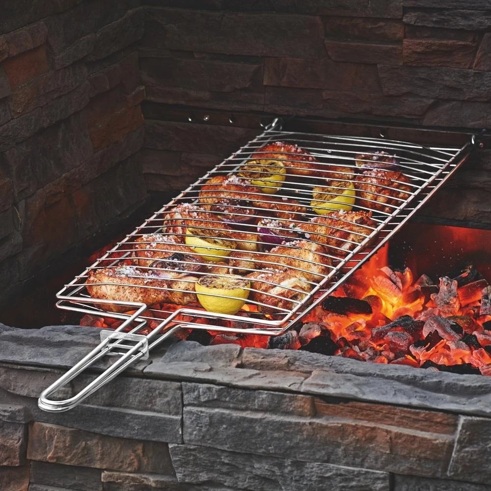 Grelha Dupla Anti-Queda | Peixe e Frango Assados com Perfeição e Segurança