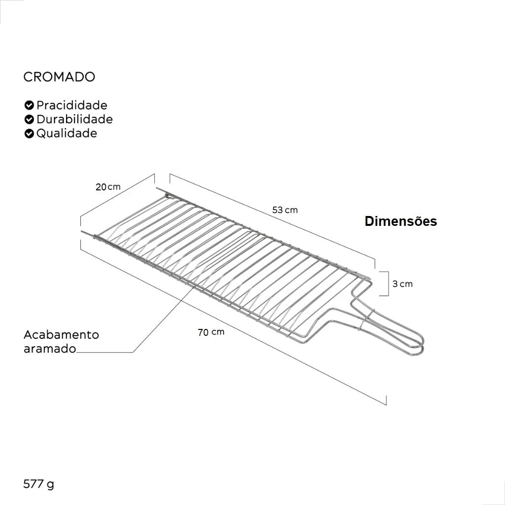 Grelha Dupla Anti-Queda | Peixe e Frango Assados com Perfeição e Segurança