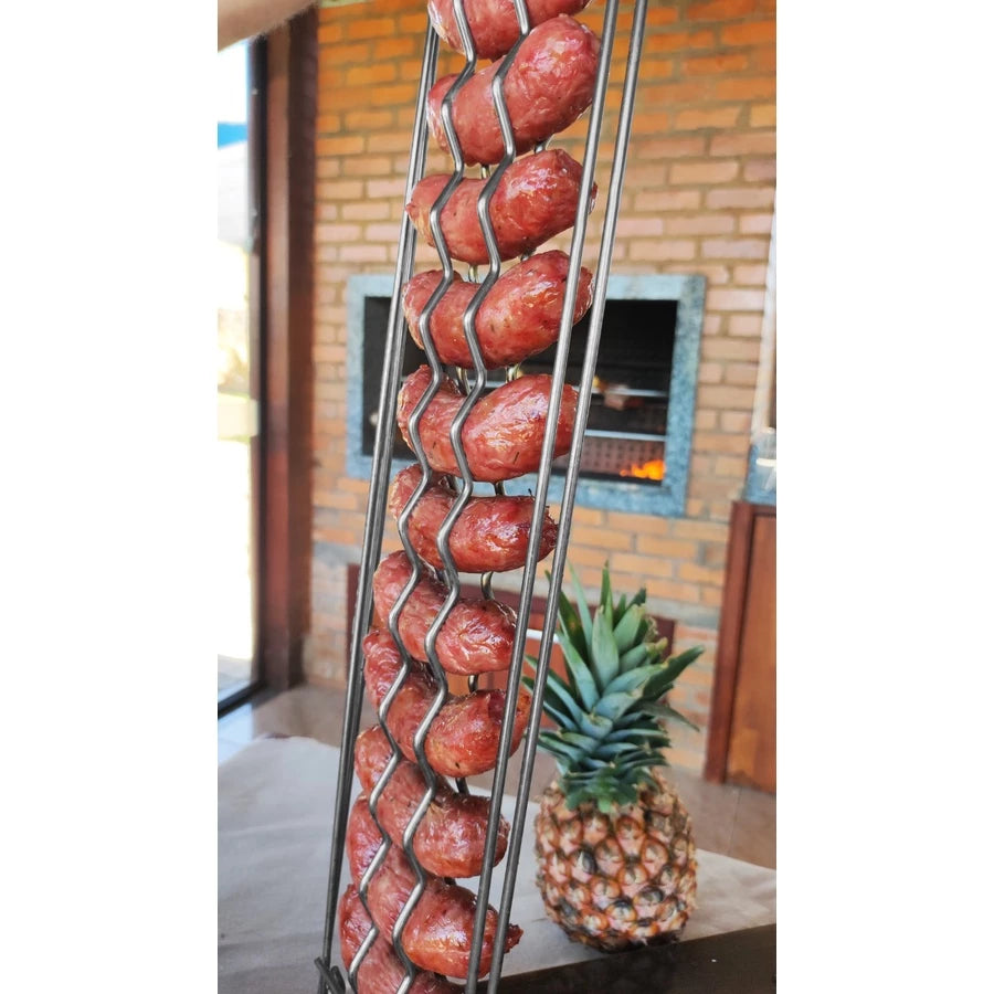 Grelha Linguiça ChefPro | Suculência Máxima e Virada Fácil Sem Furar