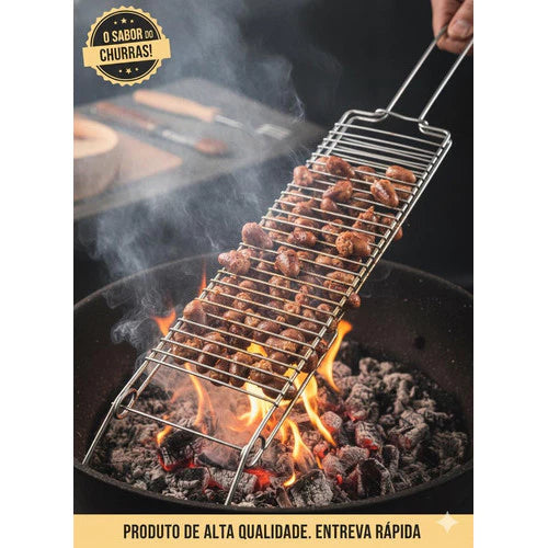 Grelha para Coraçãozinho MasterGrill | Assado Perfeito Sem Desperdício e Sem Quedas