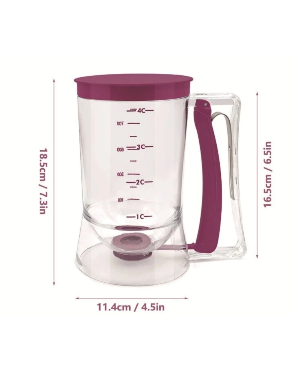 Jarra Dispenser Gourmet 900ml | Dosador de Precisão para Cupcakes e Panquecas