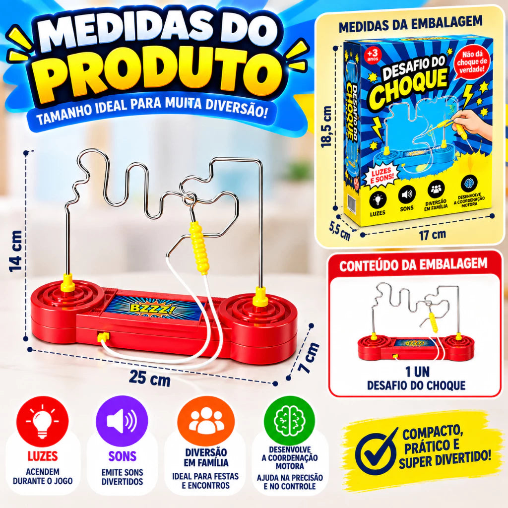 Jogo Desafio do Choque | Labirinto com Luz e Som para Crianças