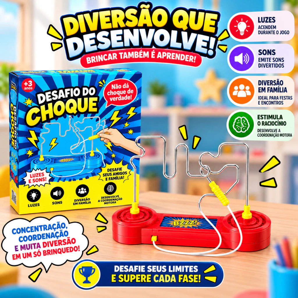 Jogo Desafio do Choque | Labirinto com Luz e Som para Crianças