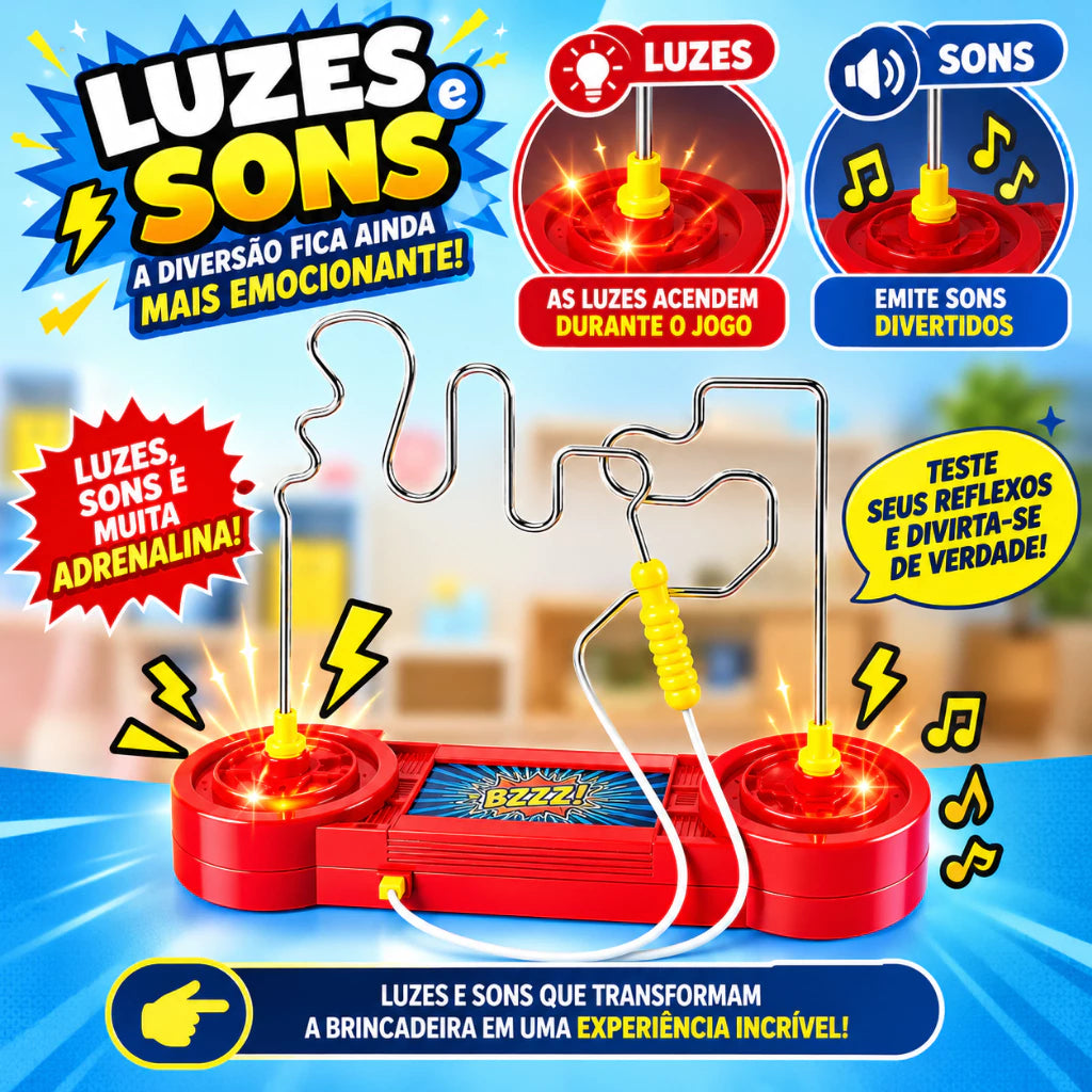 Jogo Desafio do Choque | Labirinto com Luz e Som para Crianças