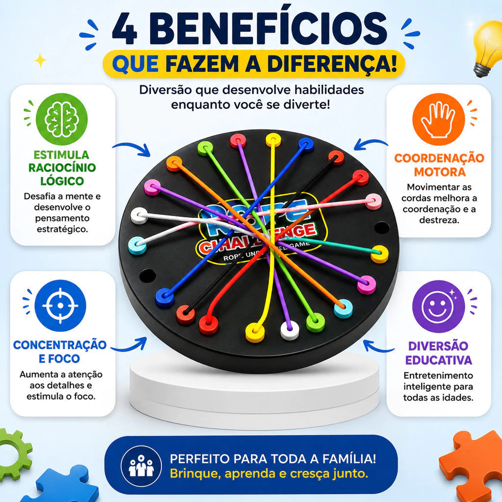 Jogo Educativo Desafio das Cordas | Estimule o Raciocínio Lógico