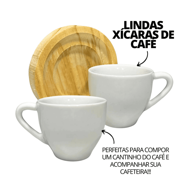 Jogo de Xícaras Porcelana Elegance 75mL