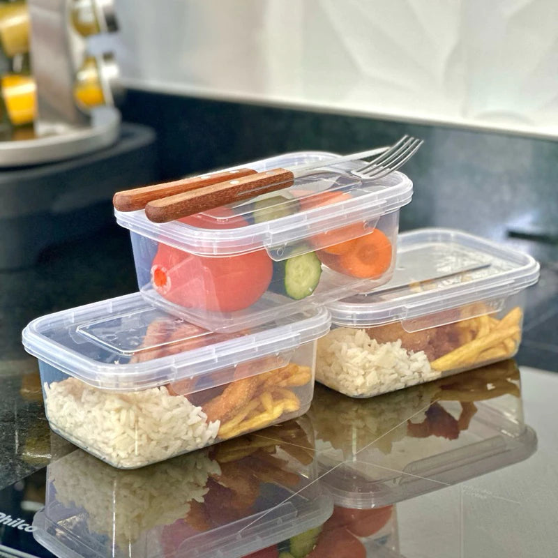 Kit 10 Marmitas Fitness Pro | Potes 800ml com Travas de Vedação Total