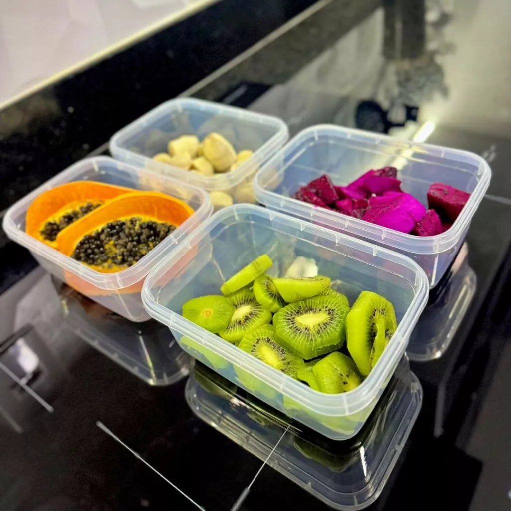 Kit 10 Marmitas Fitness Pro | Potes 800ml com Travas de Vedação Total