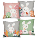 Kit 4 Capas de Almofada Páscoa Encantada | Kit 4 Capas 45x45cm com Zíper Invisível