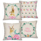 Kit 4 Capas de Almofada Páscoa Encantada | Kit 4 Capas 45x45cm com Zíper Invisível
