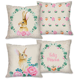 Kit 4 Capas de Almofada Páscoa Encantada | Kit 4 Capas 45x45cm com Zíper Invisível