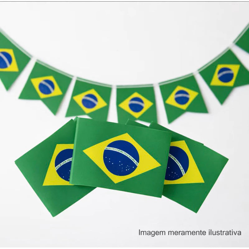Kit 50 Bandeirinhas do Brasil | Decoração Copa do Mundo, Festas e Comemorações Patrióticas