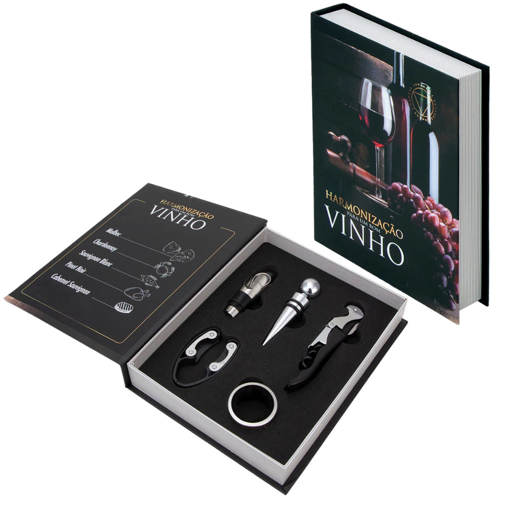 Kit Acessórios BlackBook Wine Set | 5 Peças Essenciais para Degustar Vinho com Estilo e Elegância
