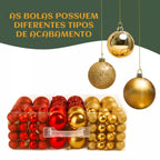 Kit Bolas Natal Premium Luxo | Decoração Completa com Variedade e Brilho