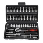 Kit Chaves TorquePro 46 Peças | Soquetes em Aço Titânio Vanádio com Maleta para Qualquer Reparo