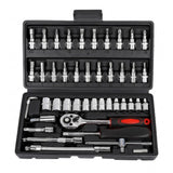 Kit Chaves TorquePro 46 Peças | Soquetes em Aço Titânio Vanádio com Maleta para Qualquer Reparo
