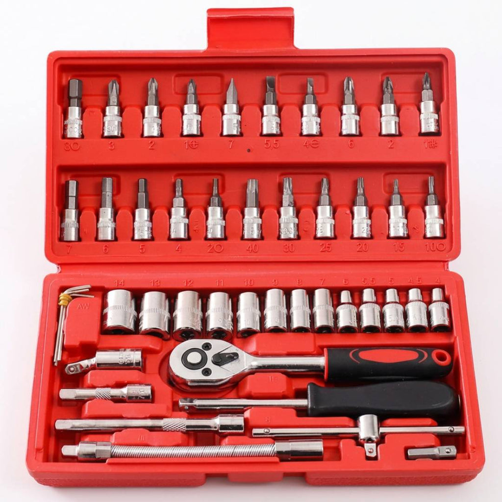Kit Chaves TorquePro 46 Peças | Soquetes em Aço Titânio Vanádio com Maleta para Qualquer Reparo