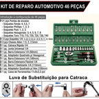 Kit Chaves TorquePro 46 Peças | Soquetes em Aço Titânio Vanádio com Maleta para Qualquer Reparo