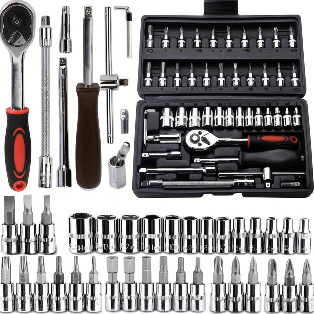 Kit Chaves TorquePro 46 Peças | Soquetes em Aço Titânio Vanádio com Maleta para Qualquer Reparo
