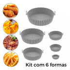 Kit Chef Silicone Air Fryer | 6 Formas Flexíveis Antiaderentes de Alta Resistência