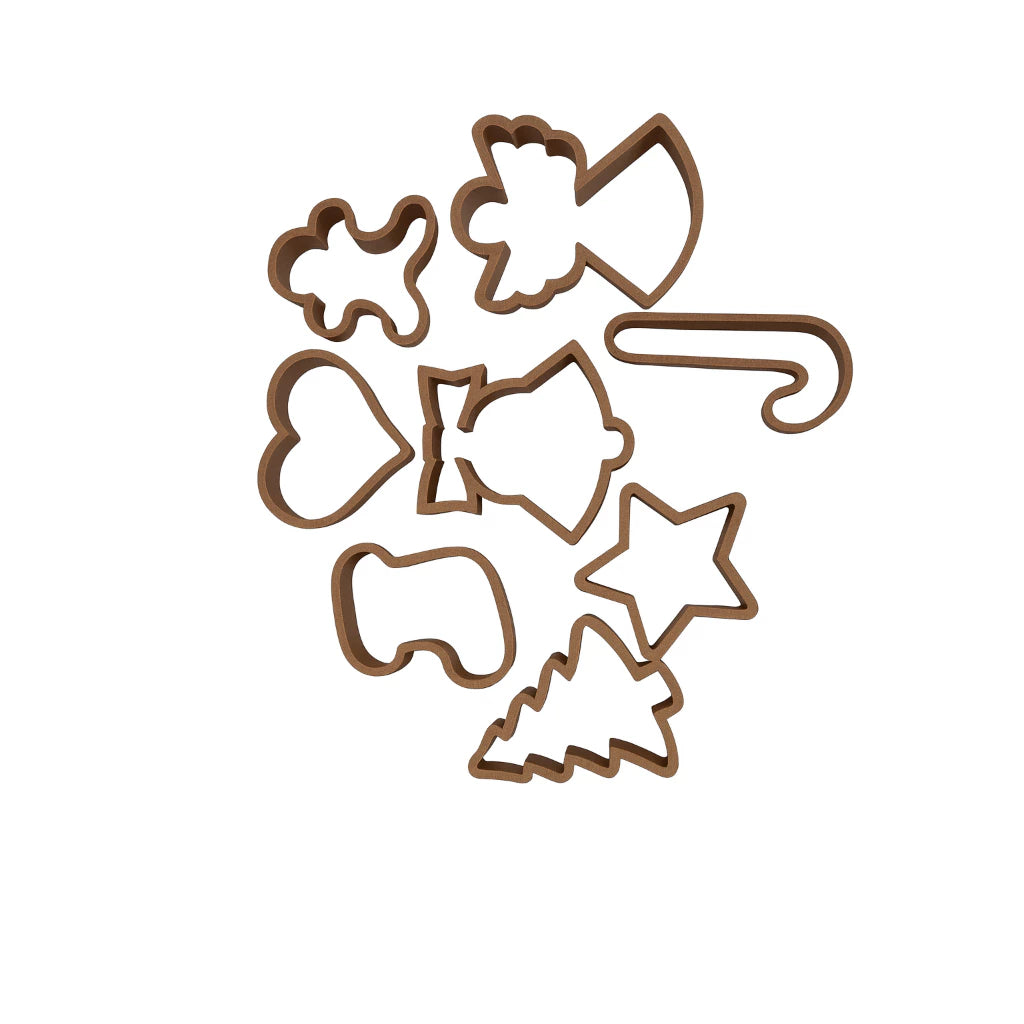 Kit Cortadores Festa Natalina | Crie Doces e Biscoitos Decorados com Magia | Kit com 8 peças
