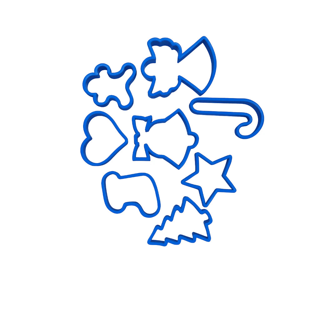 Kit Cortadores Festa Natalina | Crie Doces e Biscoitos Decorados com Magia | Kit com 8 peças