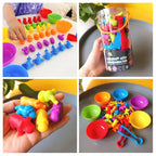 Kit Educativo Montessori | Animais Coloridos + Tigelas + Pinças | Matemática e Coordenação Motora