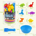 Kit Educativo Montessori | Animais Coloridos + Tigelas + Pinças | Matemática e Coordenação Motora