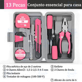 Kit Ferramentas PinkFix Pro | Conjunto Completo em Rosa para Reparos, Montagens e Projetos DIY