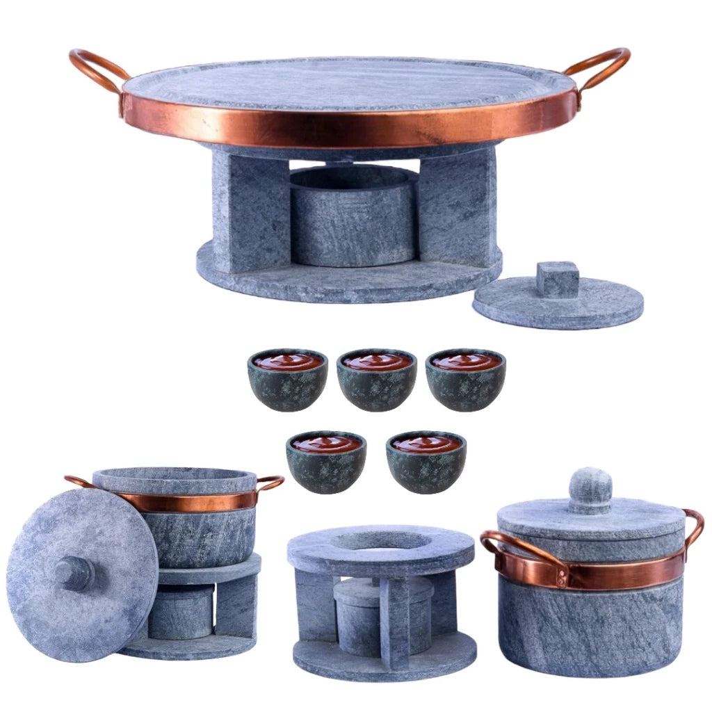 Kit Fondue Pedra Gourmet | Jantares Sofisticados com Peças Artesanais