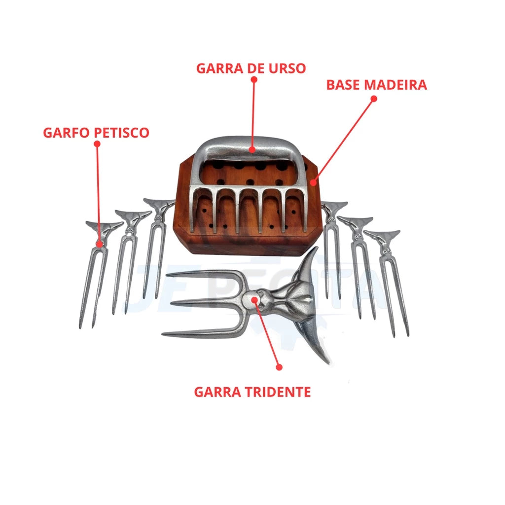 Kit Garra e Tridente Essencial | O Arsenal Completo para o Mestre Churrasqueiro
