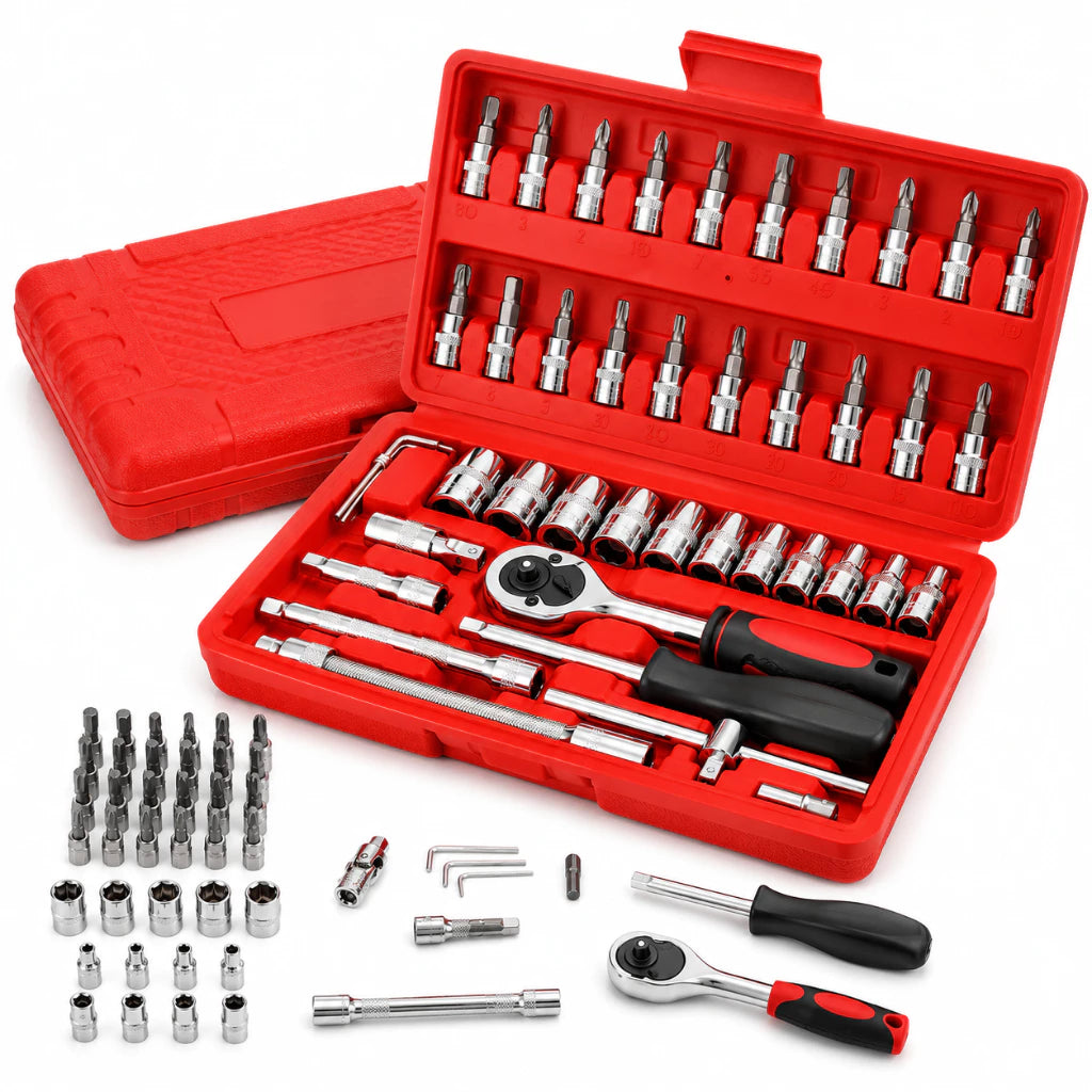 Kit Parafusadeira BuildMaster 25V | Potência Profissional com Maleta Completa e Jogo de Soquetes 46 Peças