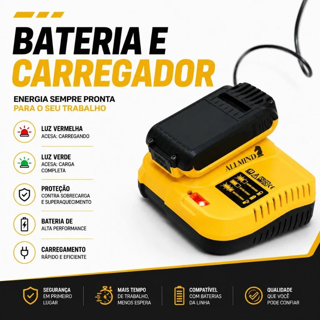 Kit Parafusadeira BuildMaster 25V | Potência Profissional com Maleta Completa e Jogo de Soquetes 46 Peças