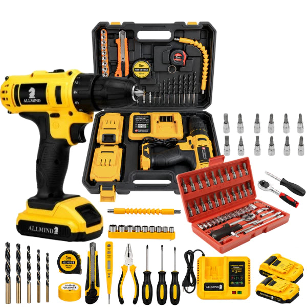 Kit Parafusadeira BuildMaster 25V | Potência Profissional com Maleta Completa e Jogo de Soquetes 46 Peças