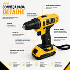 Kit Parafusadeira BuildMaster 25V | Potência Profissional com Maleta Completa e Jogo de Soquetes 46 Peças