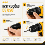 Kit Parafusadeira BuildMaster 25V | Potência Profissional com Maleta Completa e Jogo de Soquetes 46 Peças
