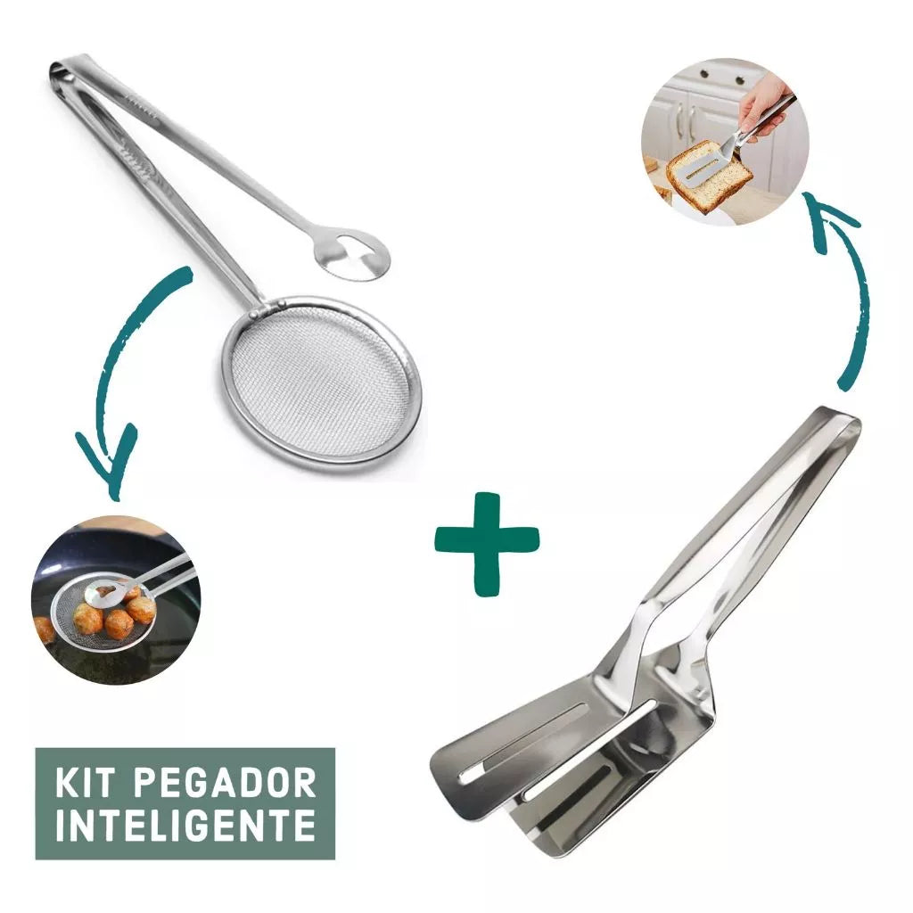 Kit Pegador Gourmet ChefDuo | Segurança e Praticidade na Fritura e no Churrasco