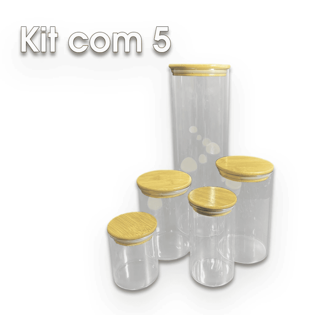 Kit Potes Herméticos Bambu Elegance