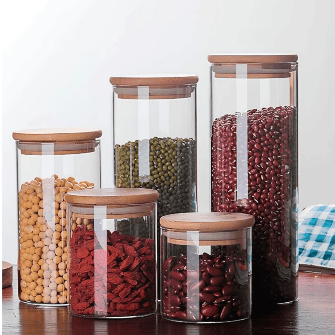 Kit Potes Herméticos Bambu Elegance