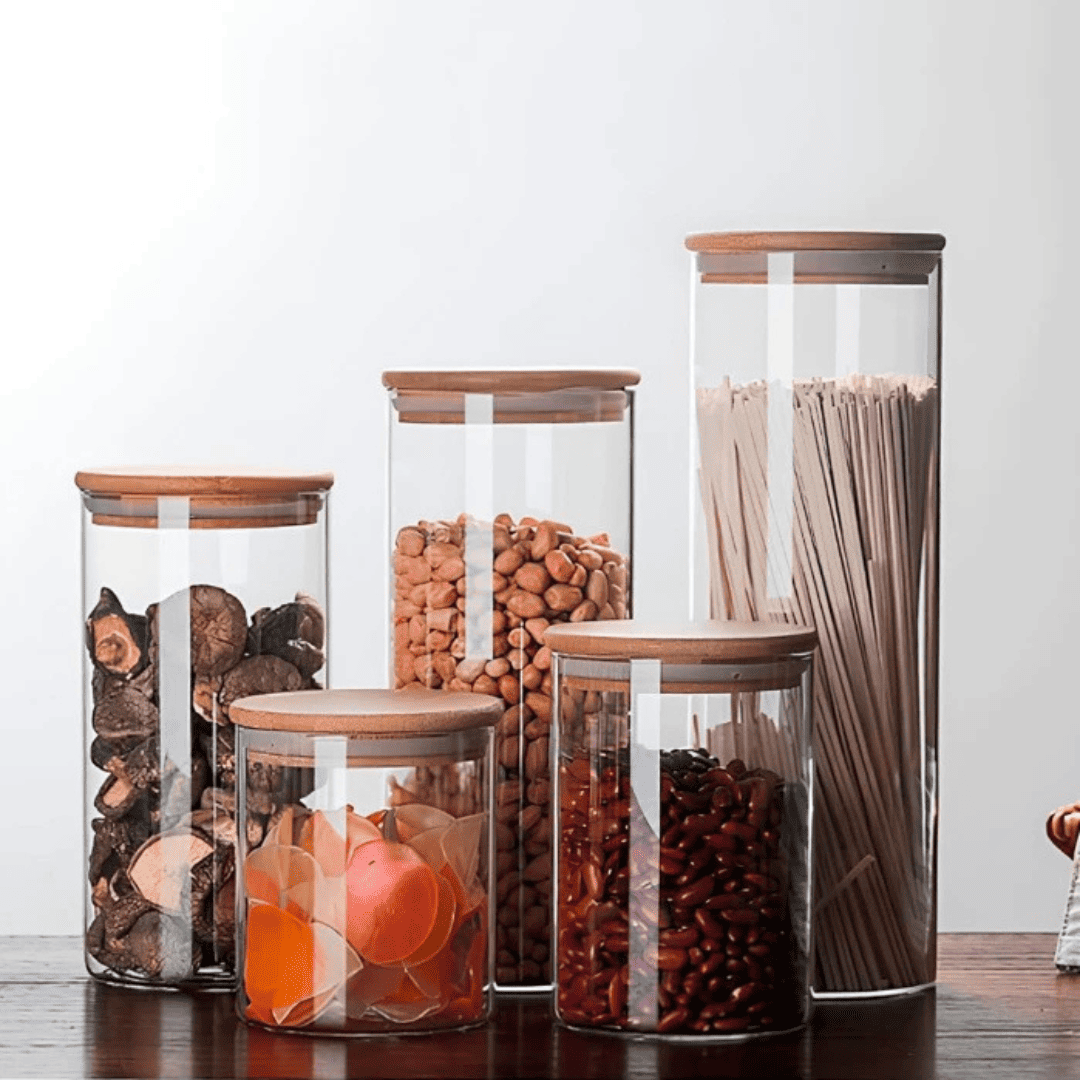 Kit Potes Herméticos Bambu Elegance