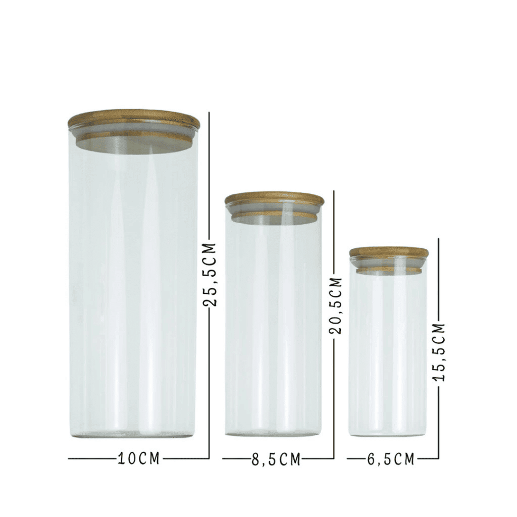 Kit Potes Herméticos Bambu Elegance