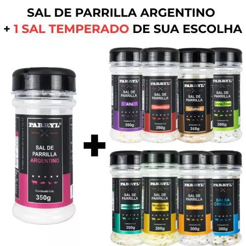 Kit Temperos Gourmet Grill | Sabores Autênticos e Presente Inesquecível | Kit Sal + Tempero à escolha