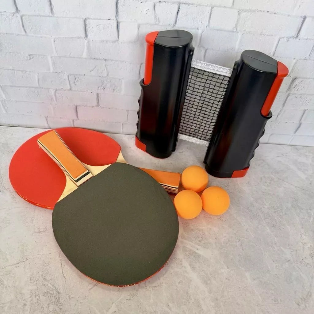 Kit Tênis de Mesa com Rede Retrátil | Diversão Rápida em Qualquer Lugar